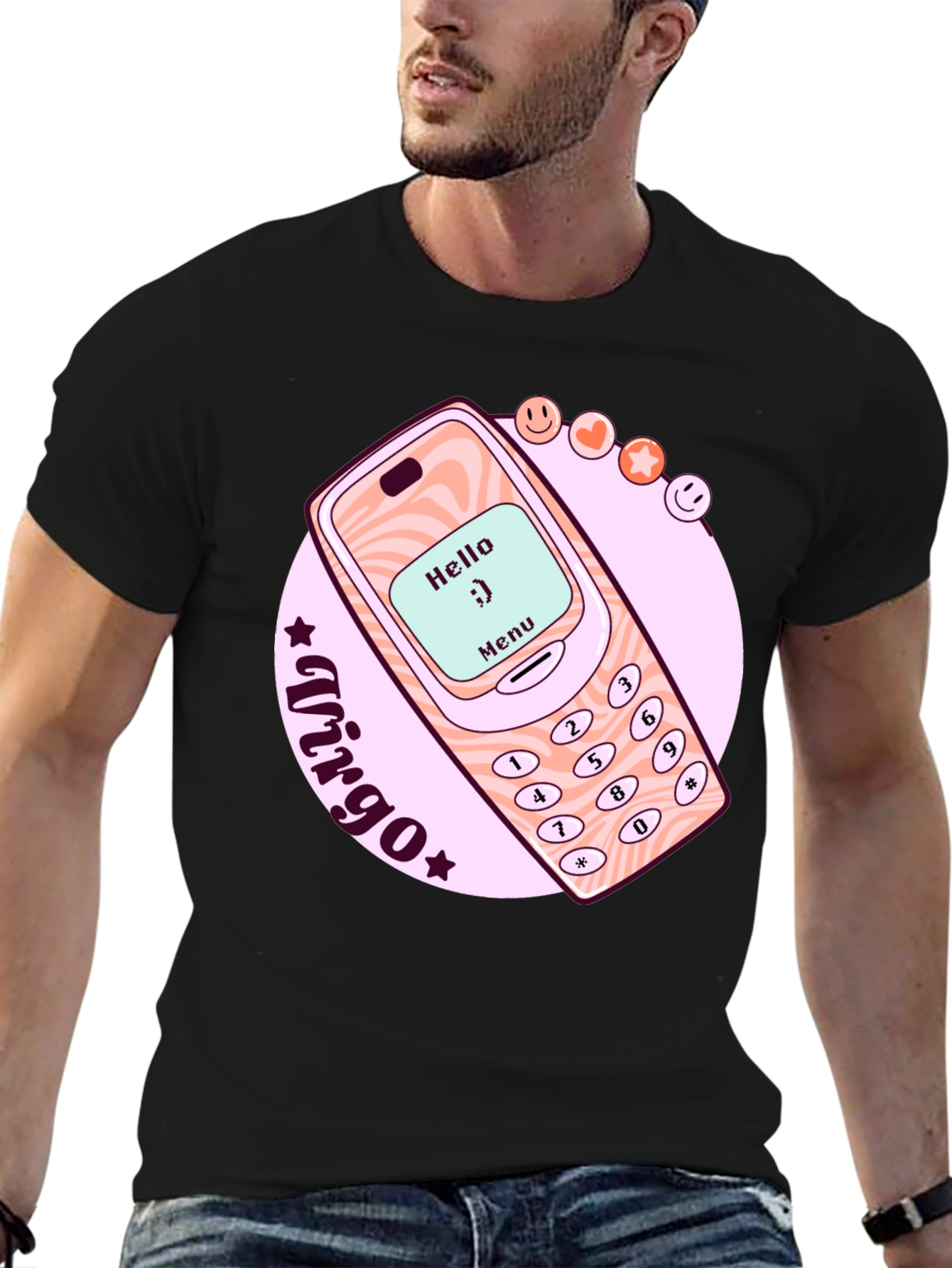 Retro Cell Phone Virgo Zodiac T-Shirt