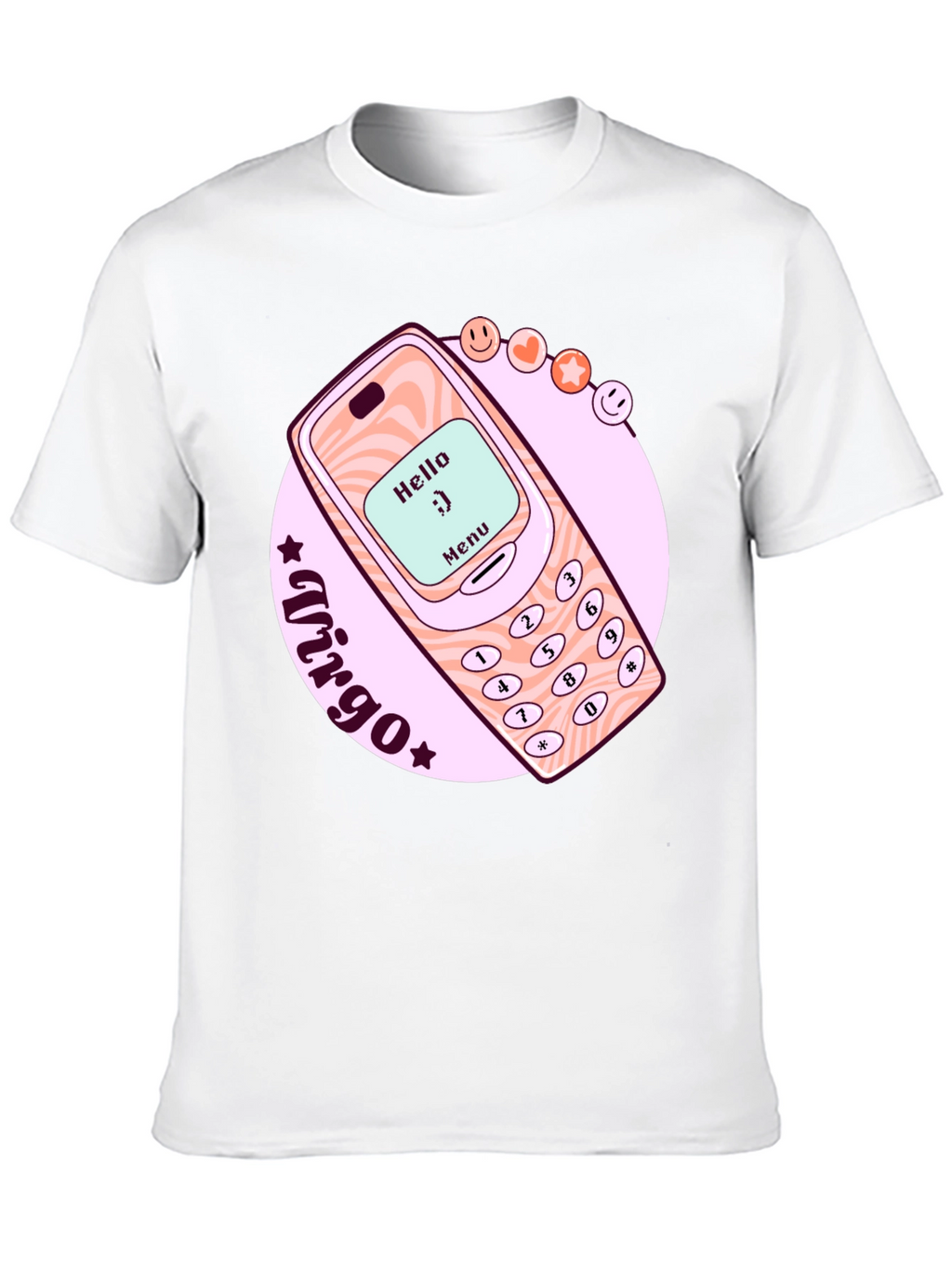 Retro Cell Phone Virgo Zodiac T-Shirt