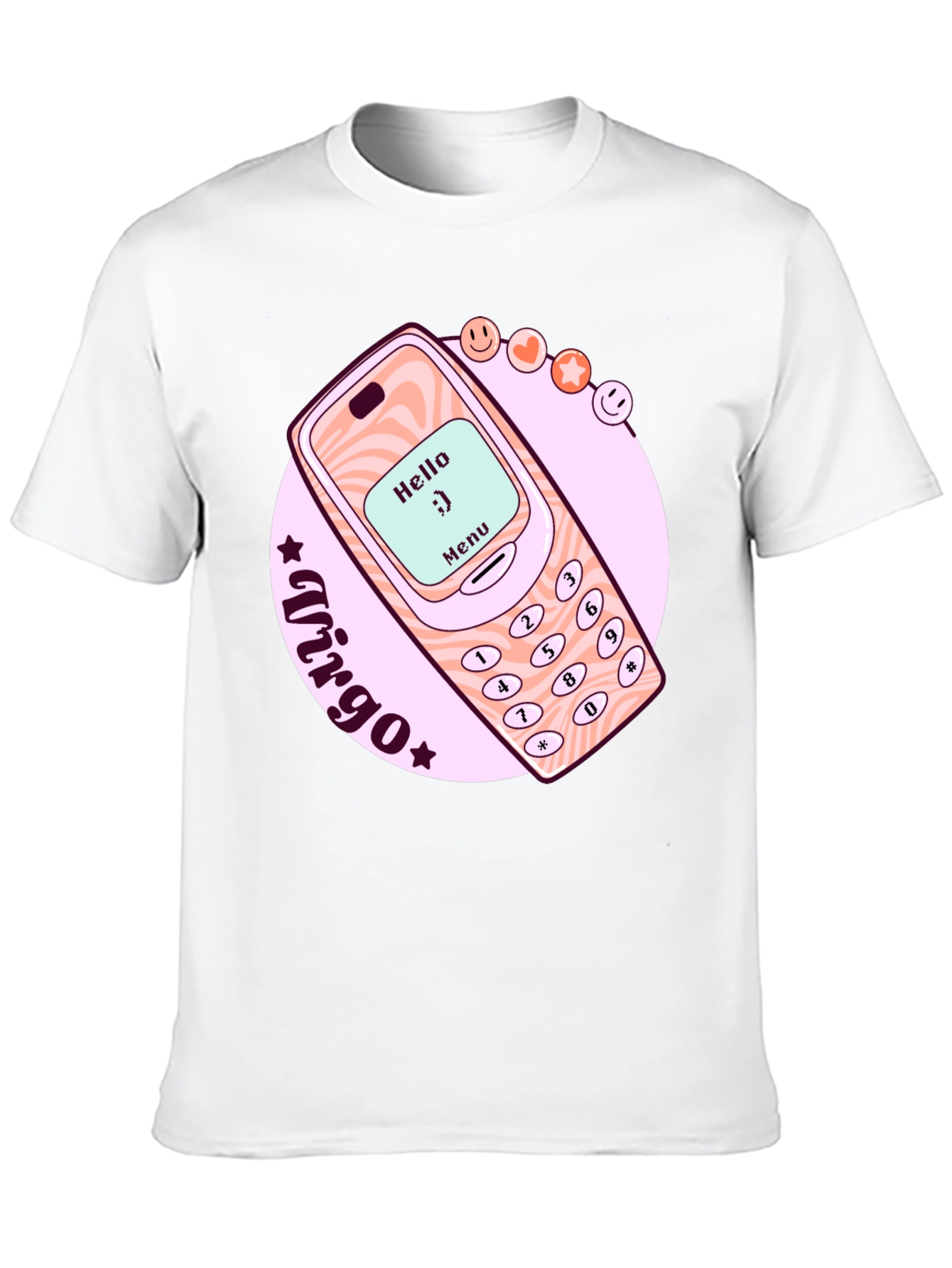 Retro Cell Phone Virgo Zodiac T-Shirt