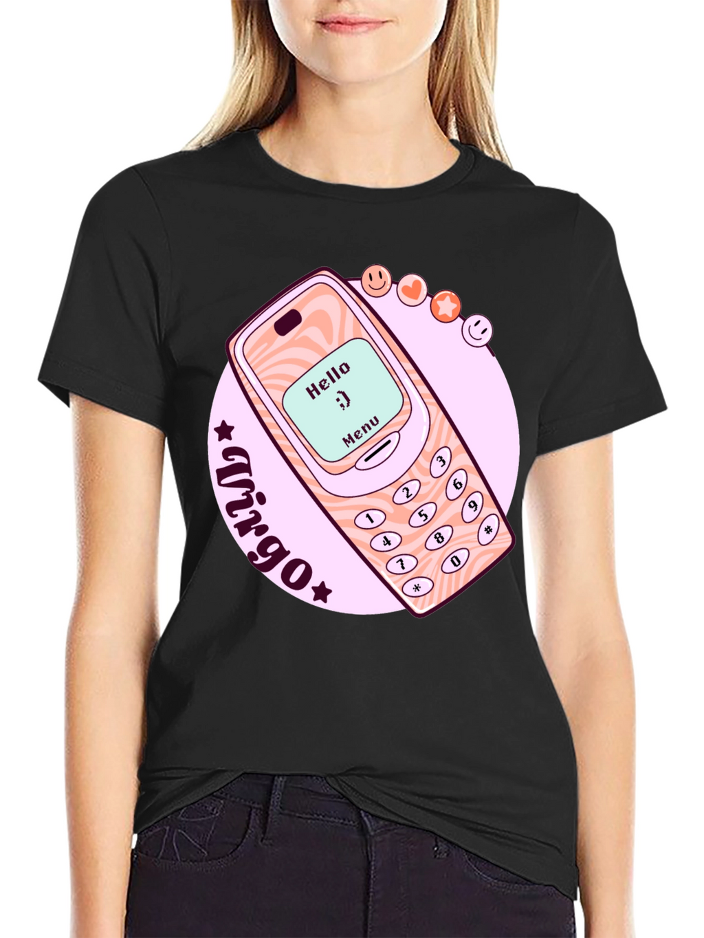 Retro Cell Phone Virgo Zodiac T-Shirt