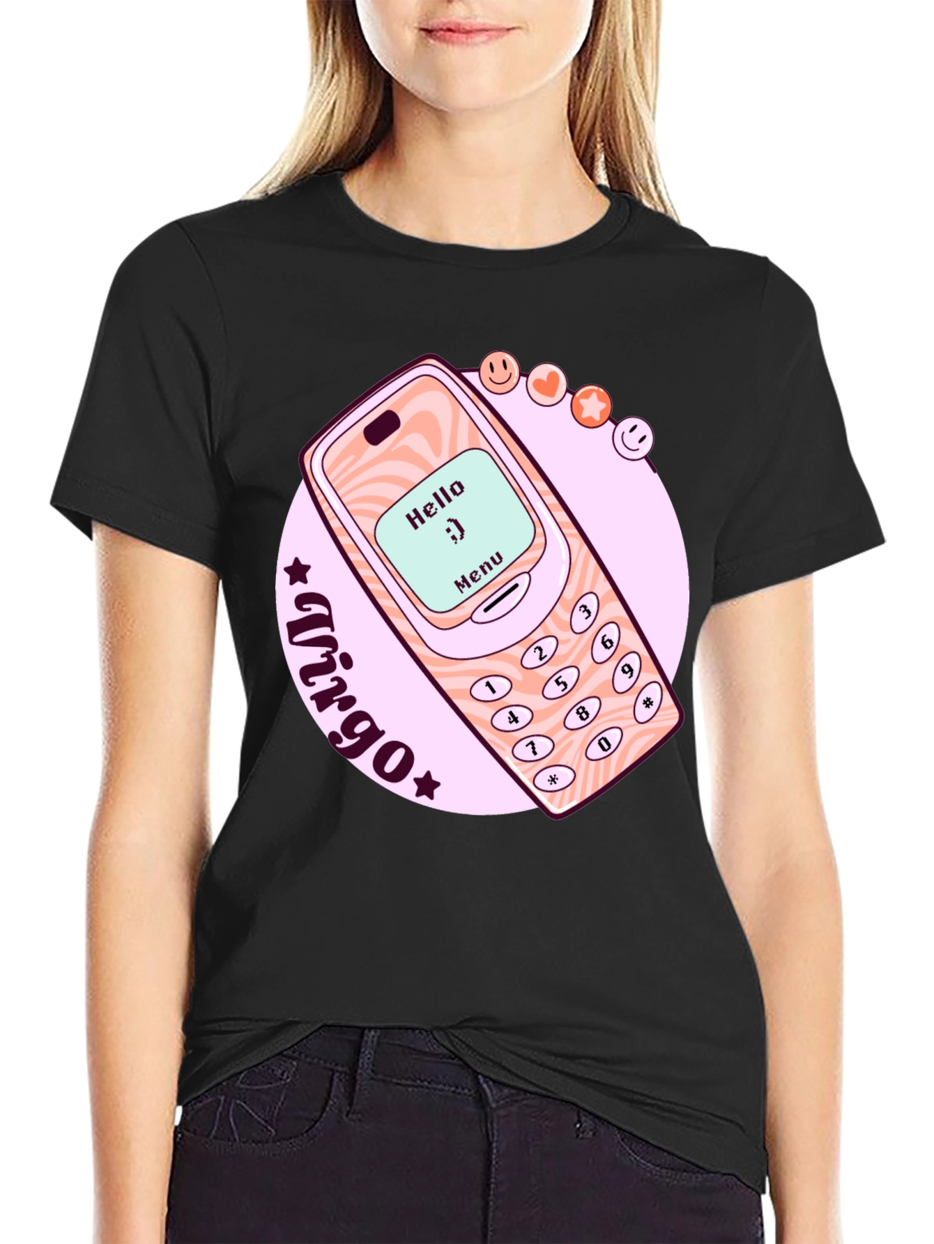 Retro Cell Phone Virgo Zodiac T-Shirt