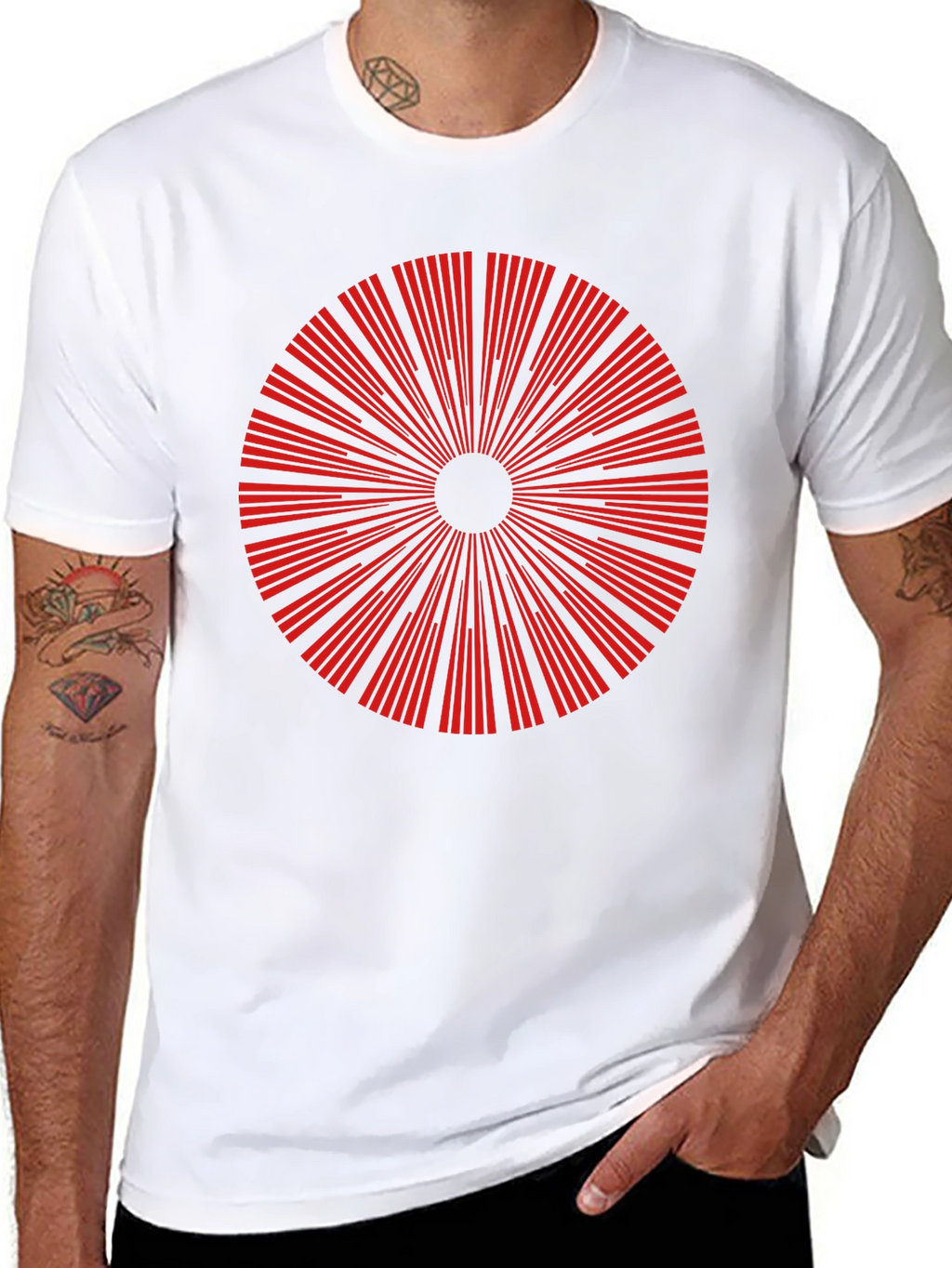 Geometric Burst Graphic Tee - Mens Black T-Shirt