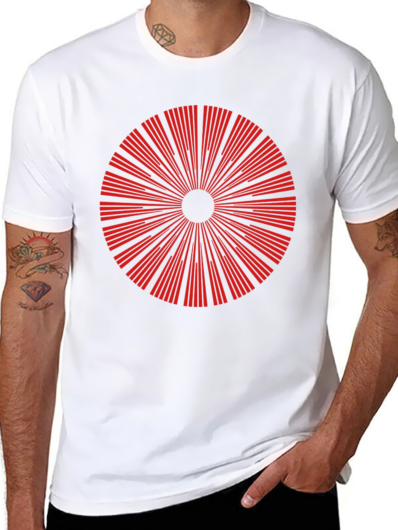 Geometric Burst Graphic Tee - Mens Black T-Shirt