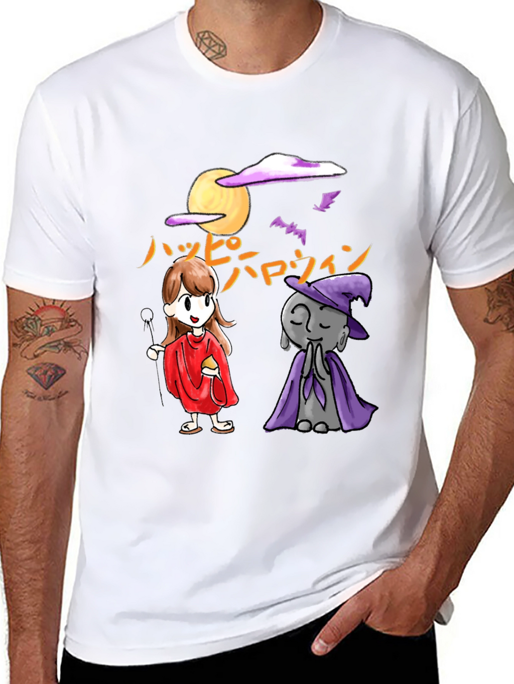 Halloween Cartoon Graphic T-Shirt
