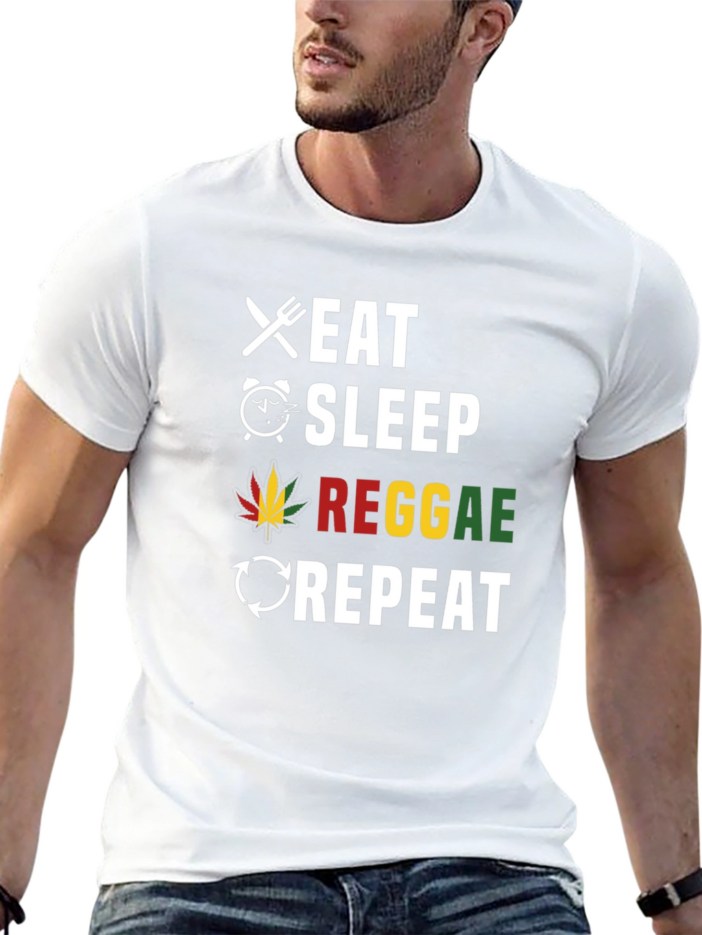 Eat Sleep Reggae Repeat Graphic Tee