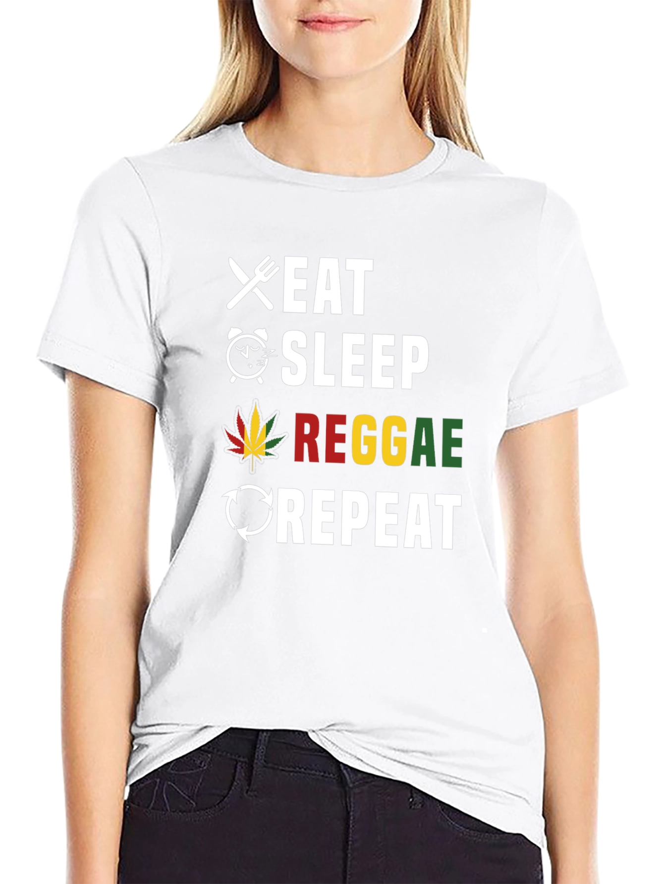Eat Sleep Reggae Repeat Graphic Tee