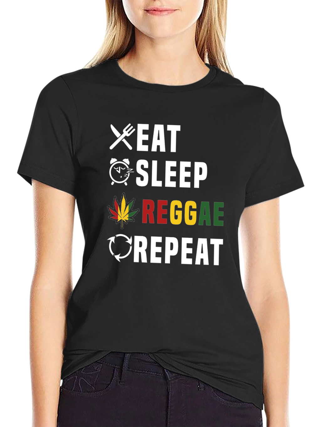 Eat Sleep Reggae Repeat Graphic Tee