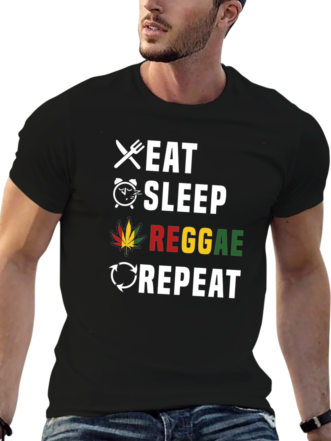 Eat Sleep Reggae Repeat Graphic Tee