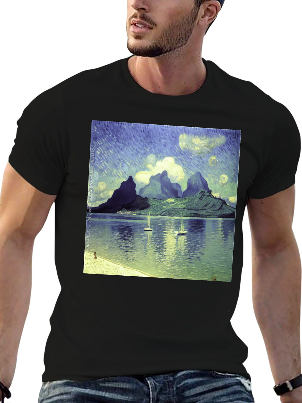 Van Gogh Style Bora Bora T-Shirt