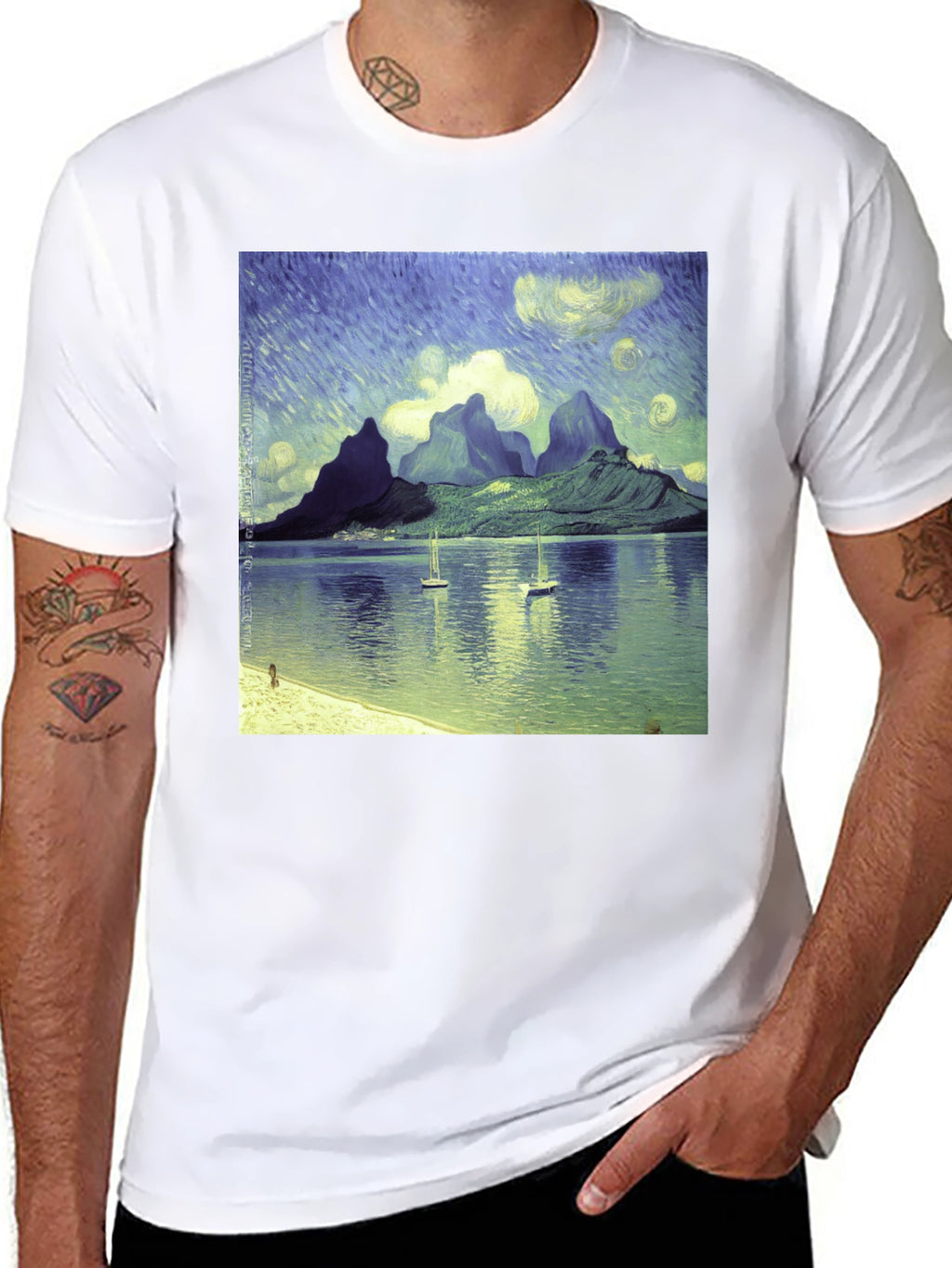 Van Gogh Style Bora Bora T-Shirt
