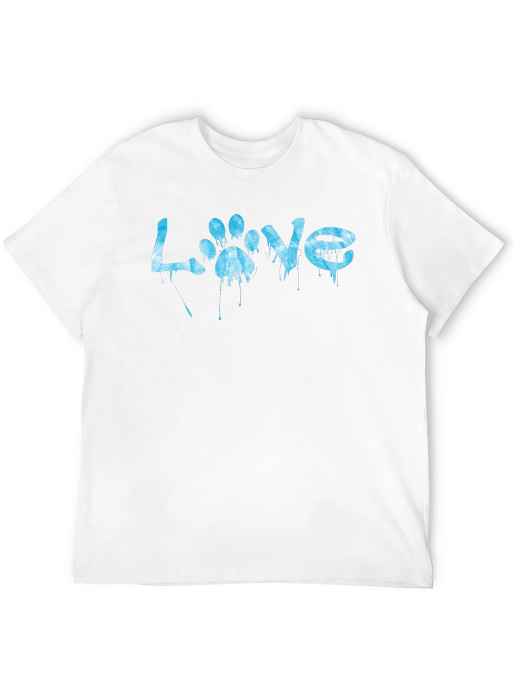 Love Paw Print Graphic T-Shirt - Casual Black Tee