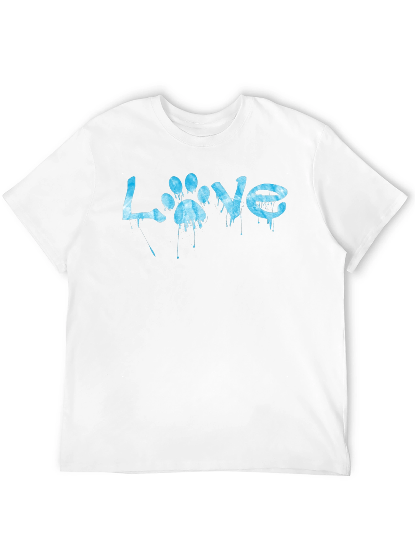 Love Paw Print Graphic T-Shirt - Casual Black Tee
