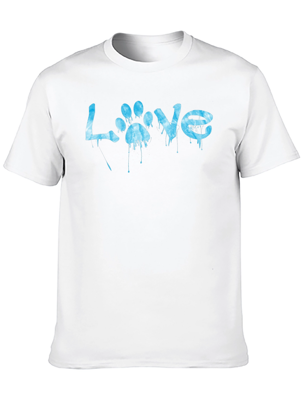 Love Paw Print Graphic T-Shirt - Casual Black Tee