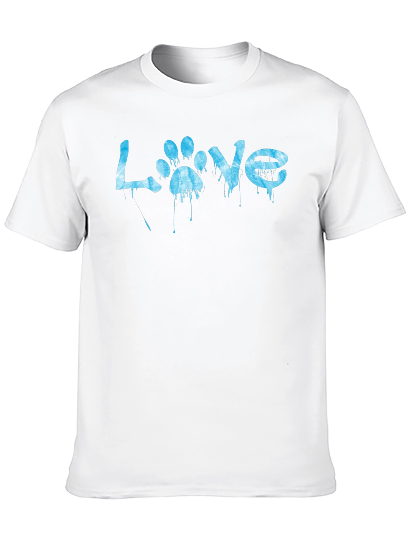 Love Paw Print Graphic T-Shirt - Casual Black Tee