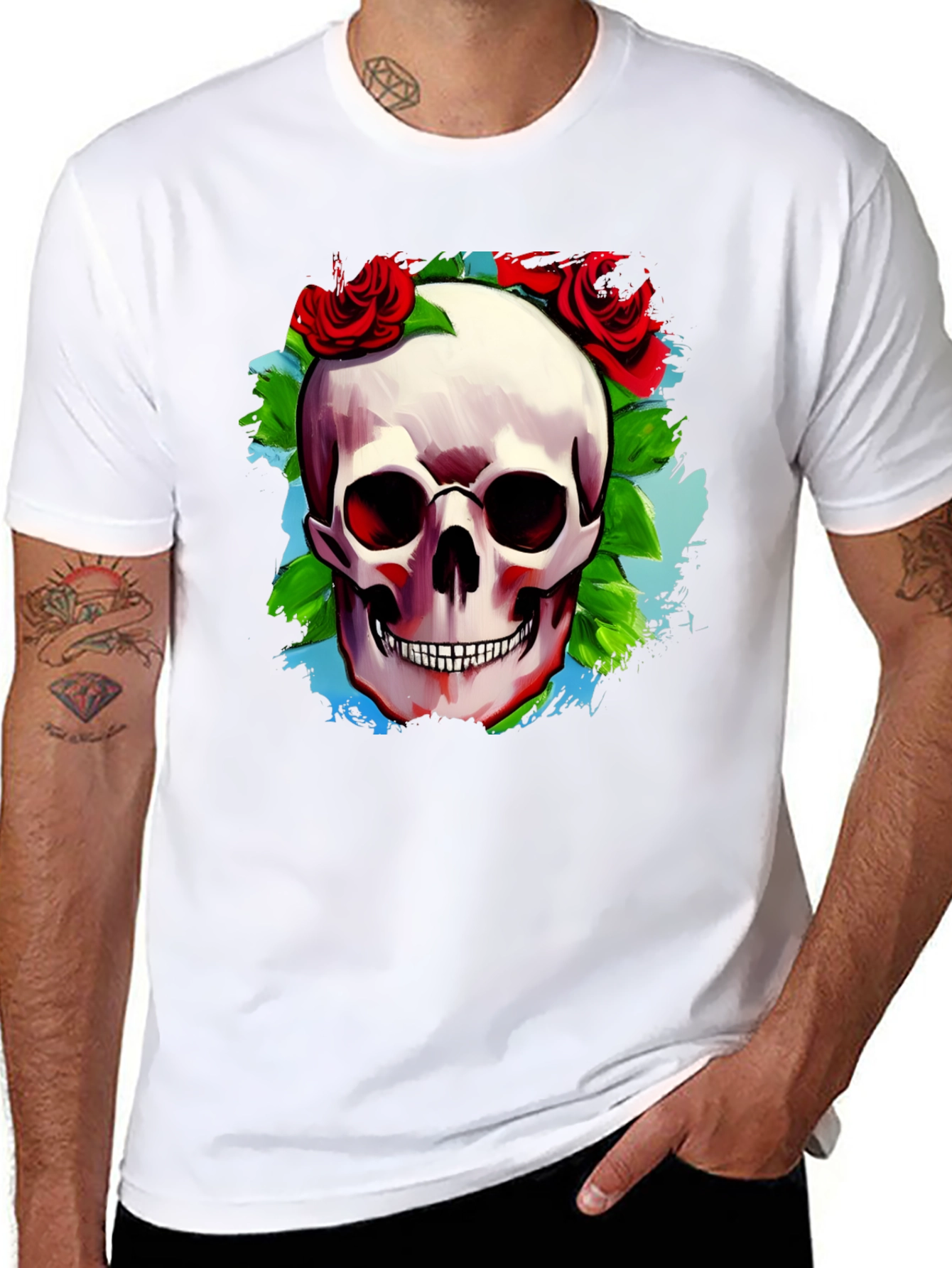 Skull & Roses Graphic T-Shirt