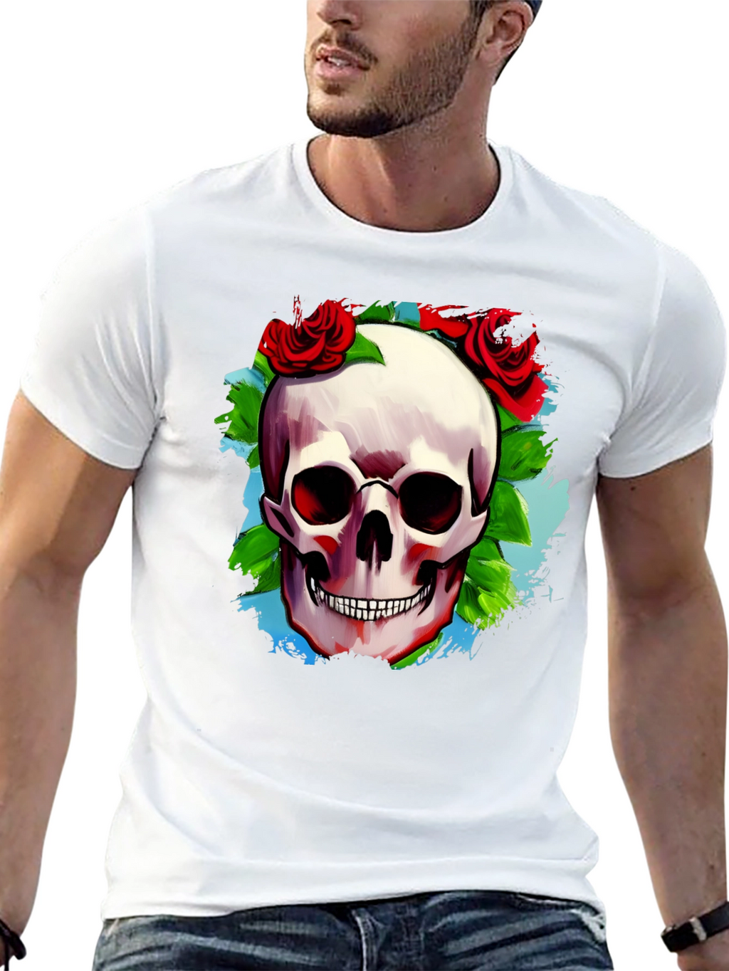 Skull & Roses Graphic T-Shirt