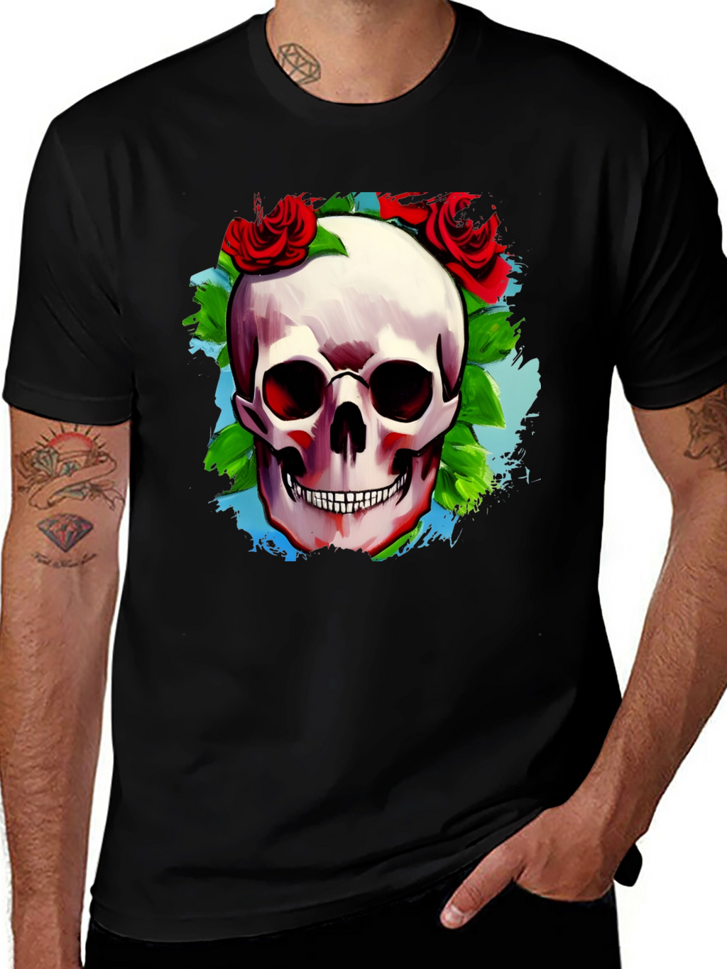 Skull & Roses Graphic T-Shirt