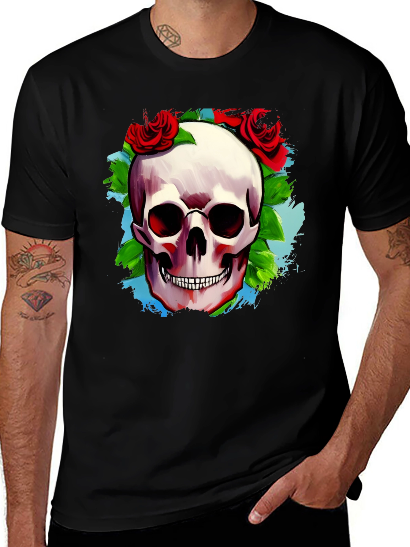 Skull & Roses Graphic T-Shirt