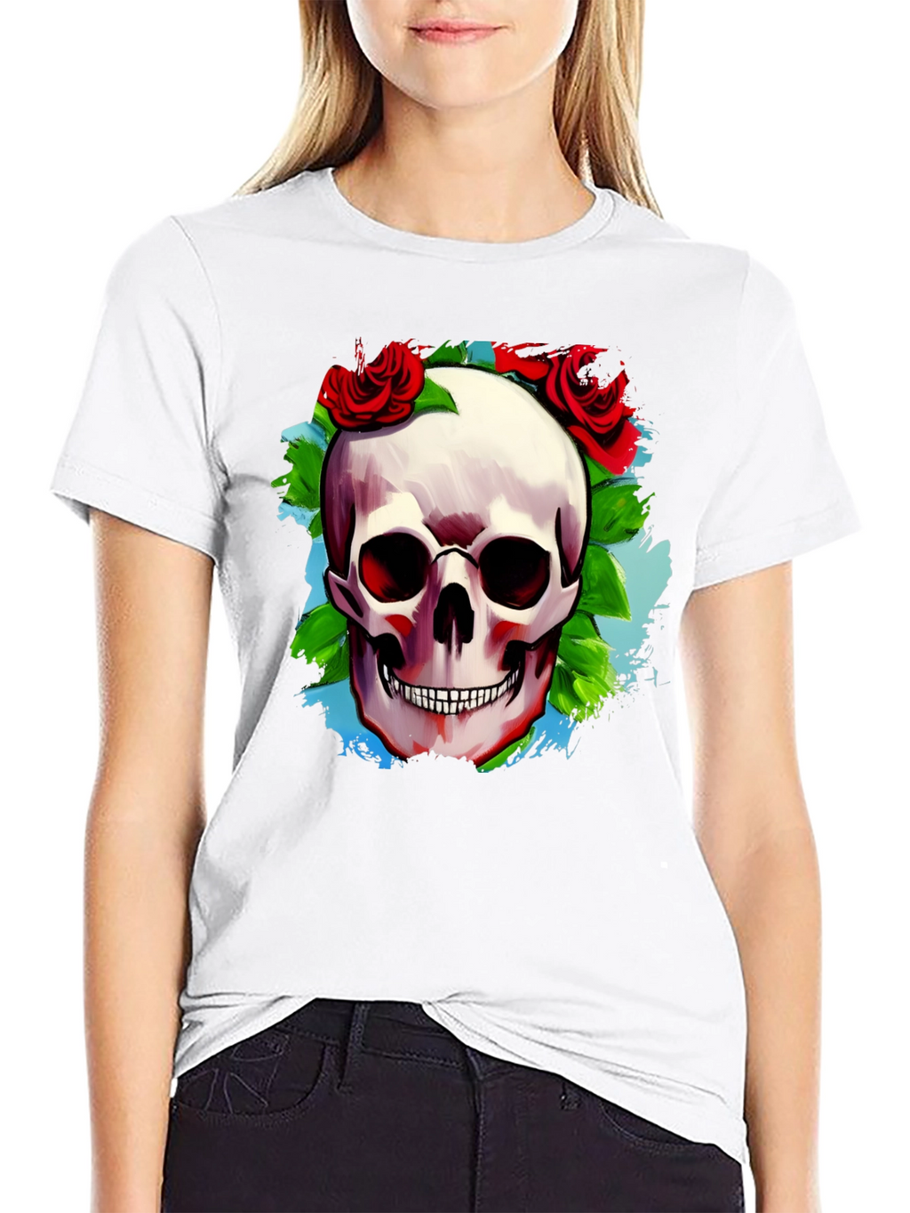 Skull & Roses Graphic T-Shirt