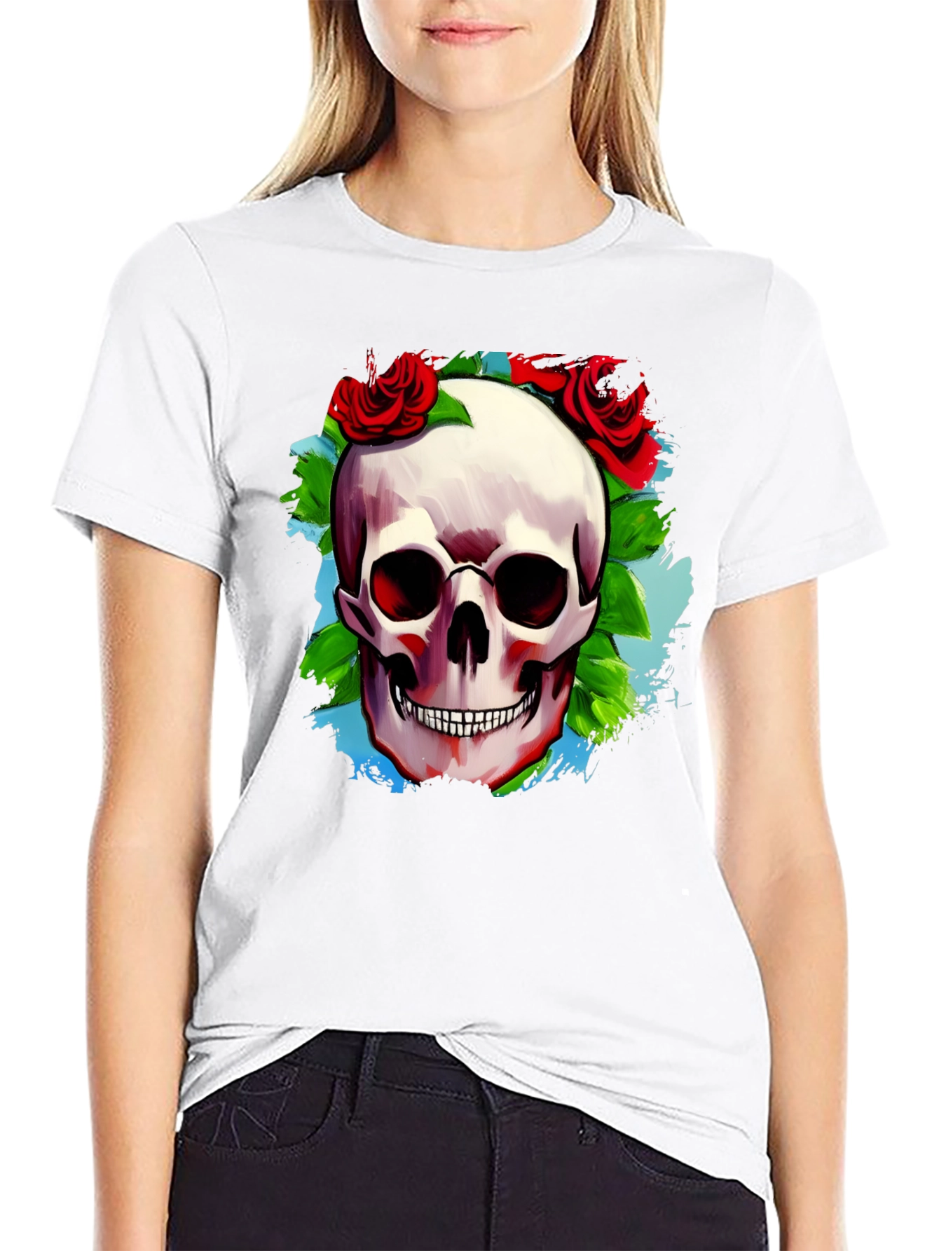 Skull & Roses Graphic T-Shirt