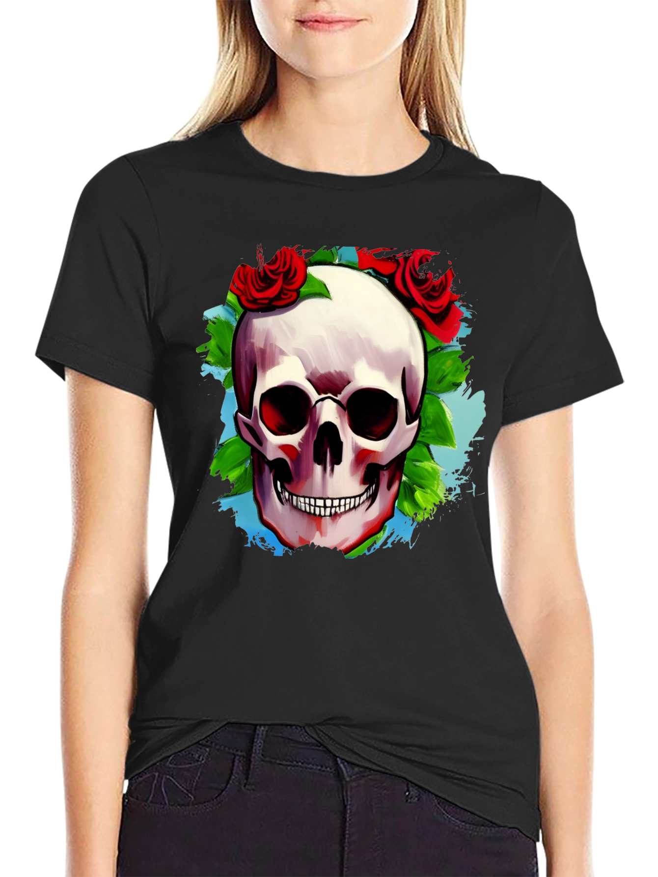 Skull & Roses Graphic T-Shirt