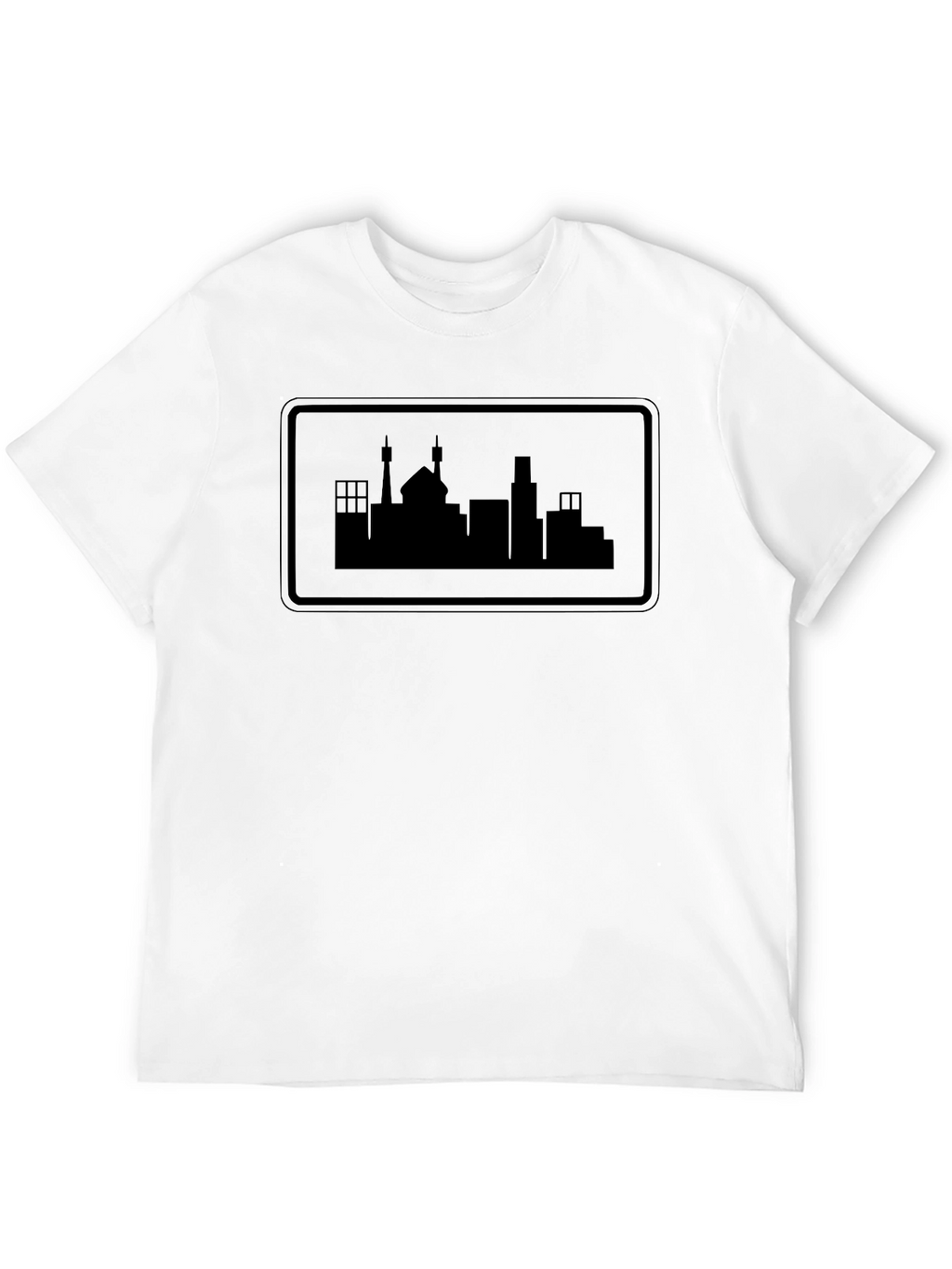 Cityscape Silhouette Graphic Tee - Modern Urban Style