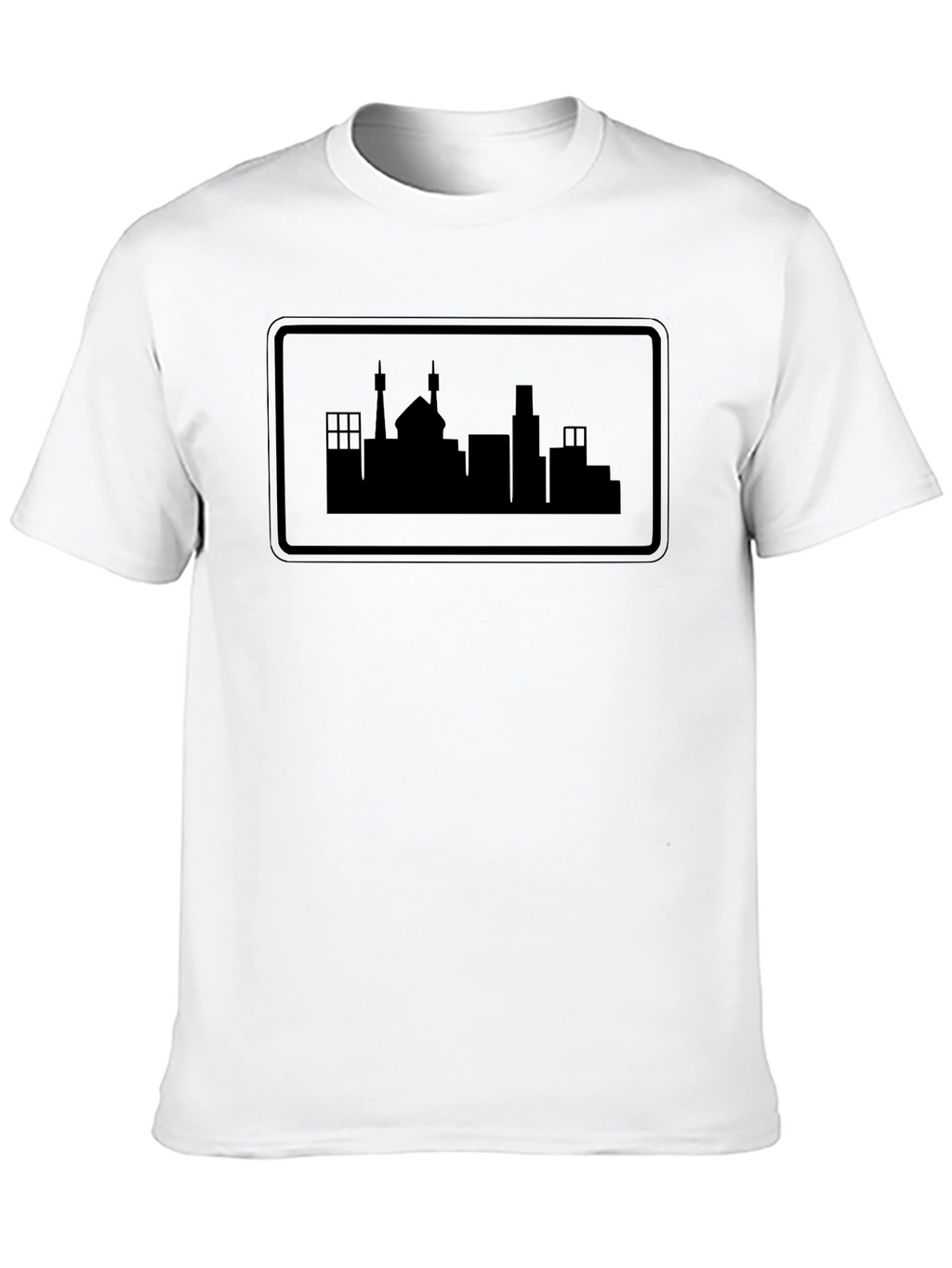 Cityscape Silhouette Graphic Tee - Modern Urban Style