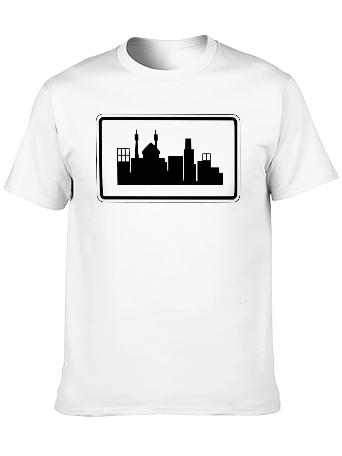 Cityscape Silhouette Graphic Tee - Modern Urban Style