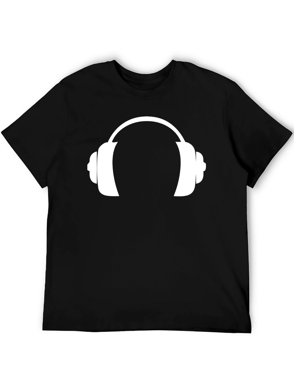 Headphone Graphic T-Shirt - Black Cotton Tee