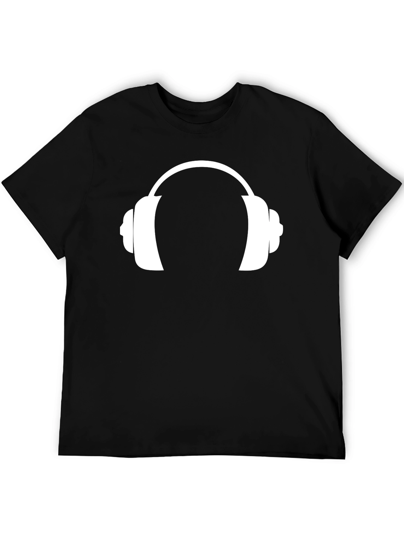 Headphone Graphic T-Shirt - Black Cotton Tee