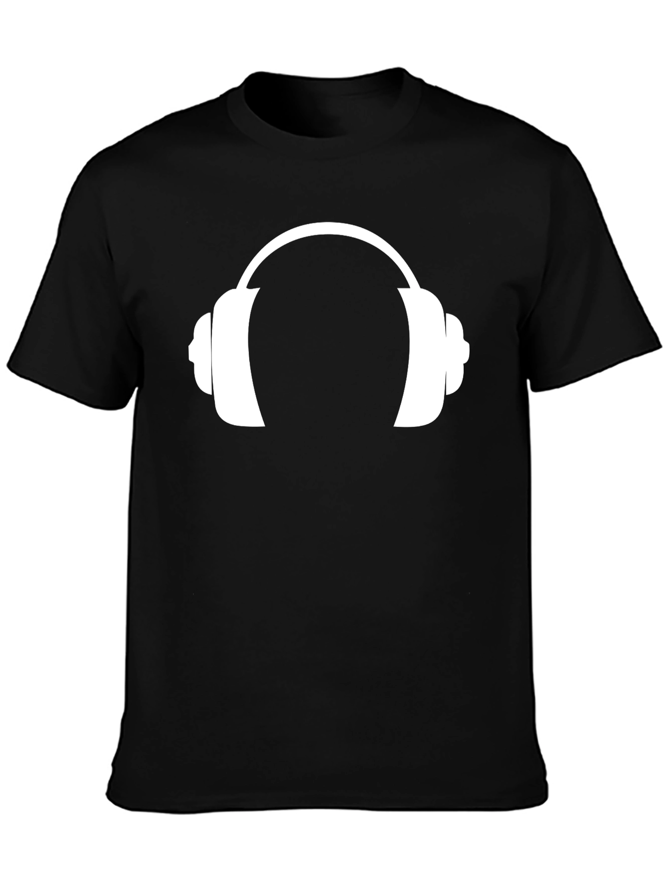 Headphone Graphic T-Shirt - Black Cotton Tee