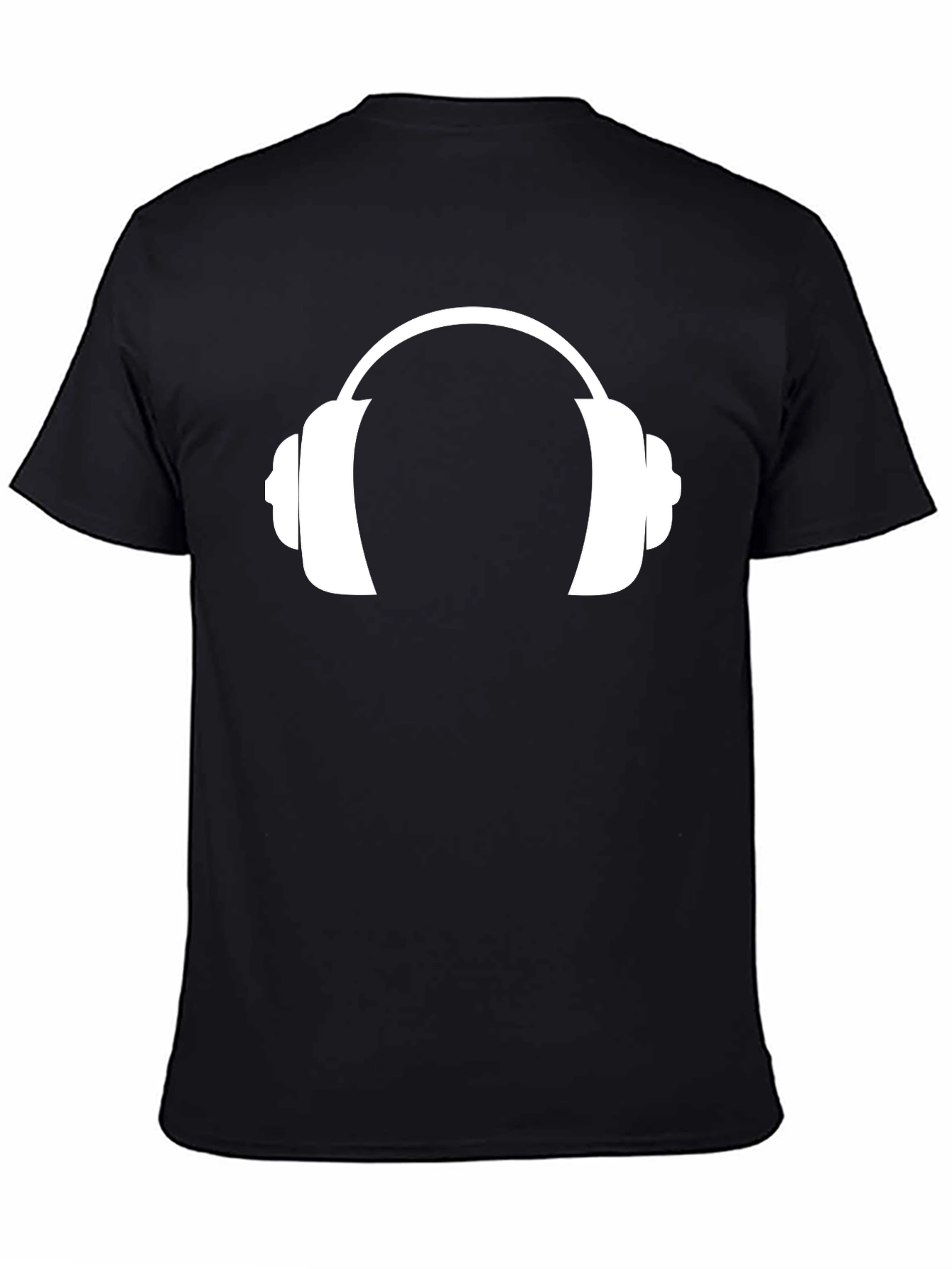 Headphone Graphic T-Shirt - Black Cotton Tee