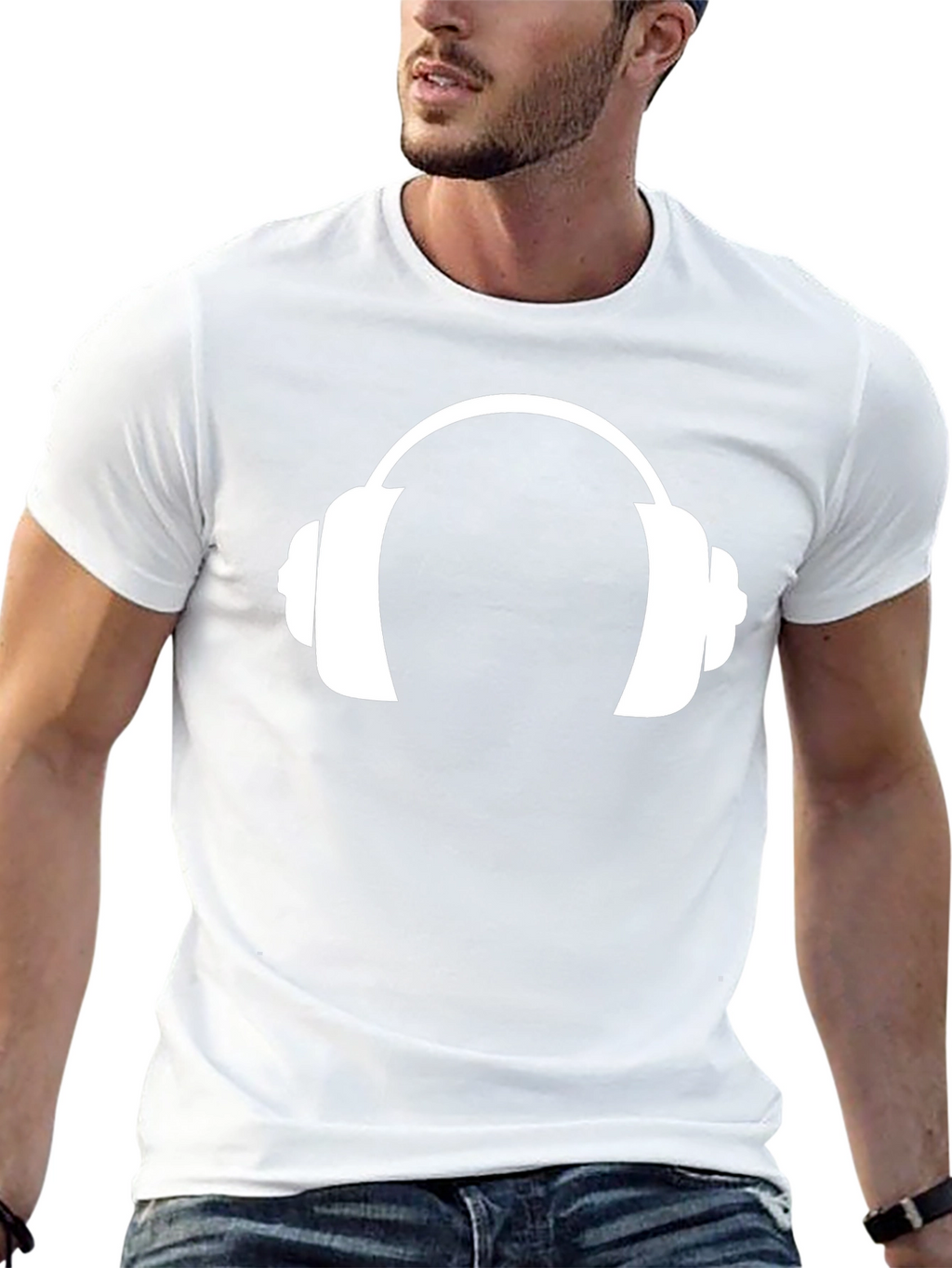 Headphone Graphic T-Shirt - Black Cotton Tee