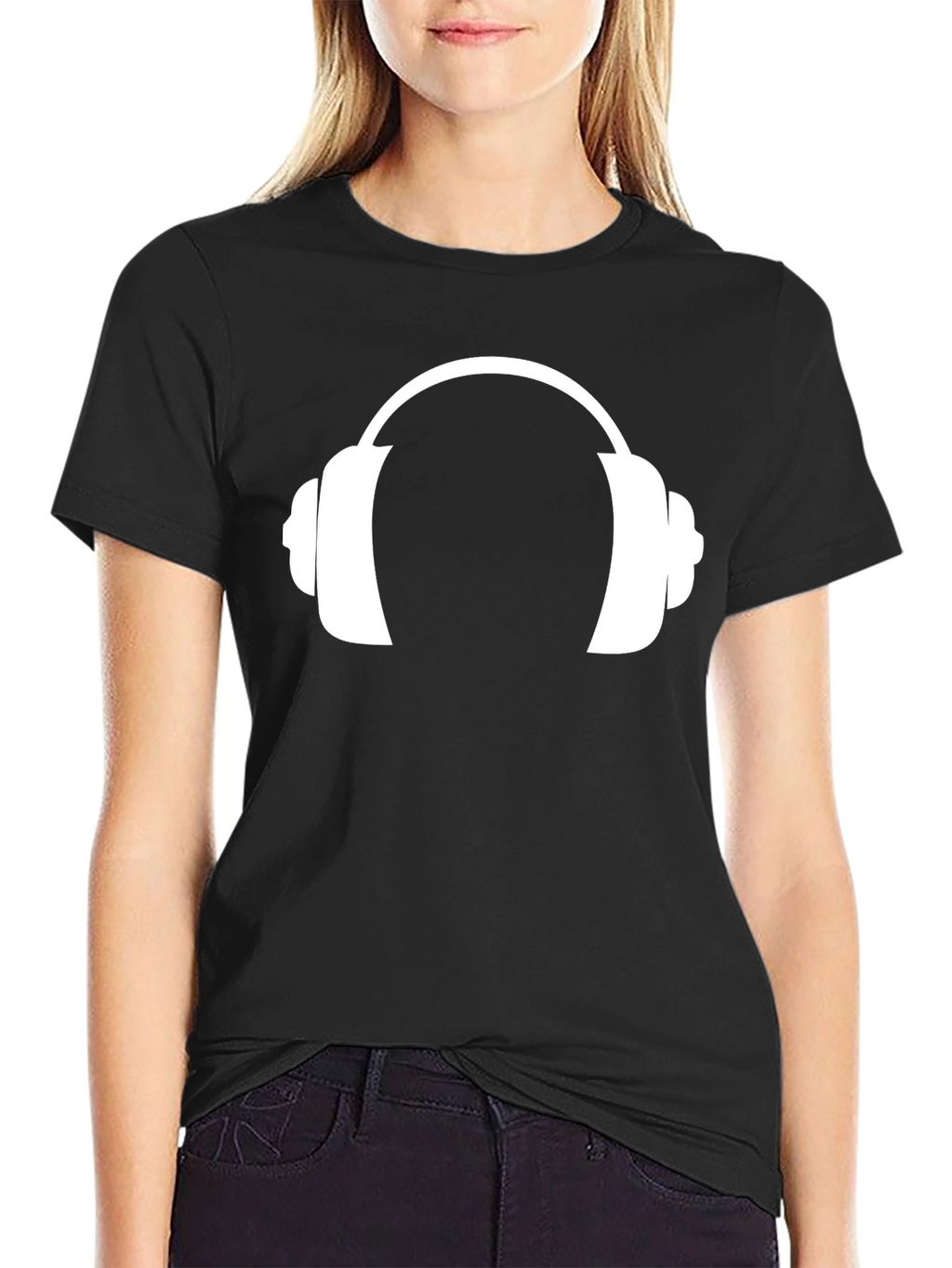Headphone Graphic T-Shirt - Black Cotton Tee