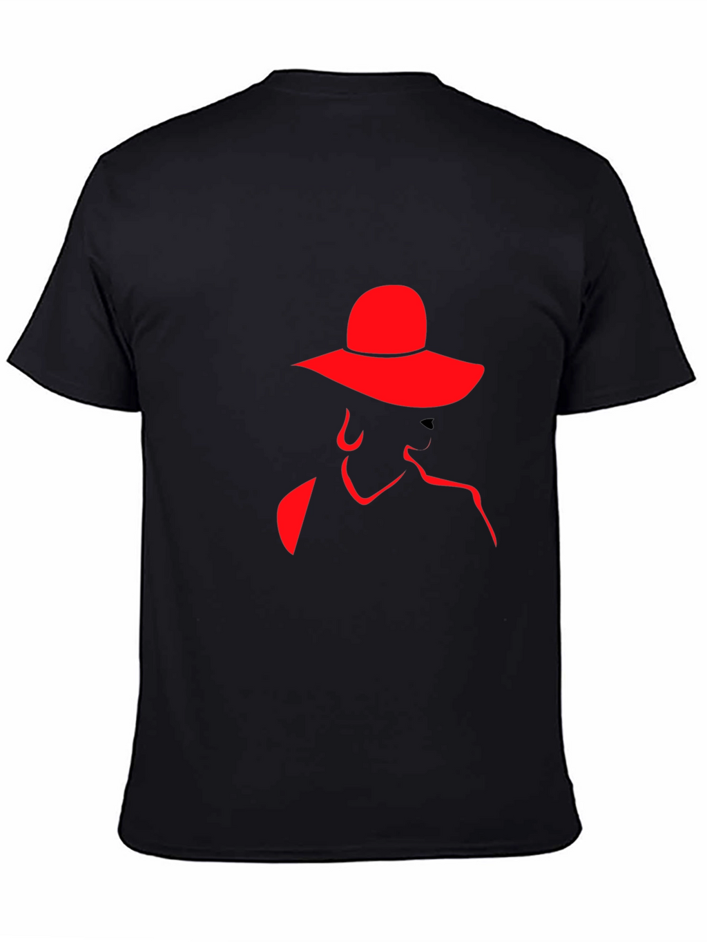 Red Silhouette Lady Hat Black Tee