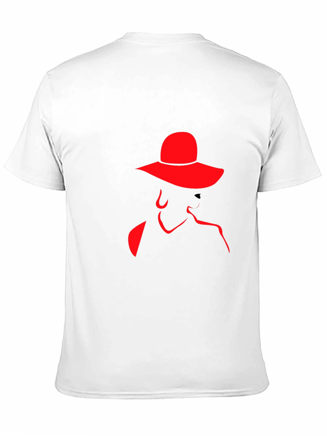 Red Silhouette Lady Hat Black Tee