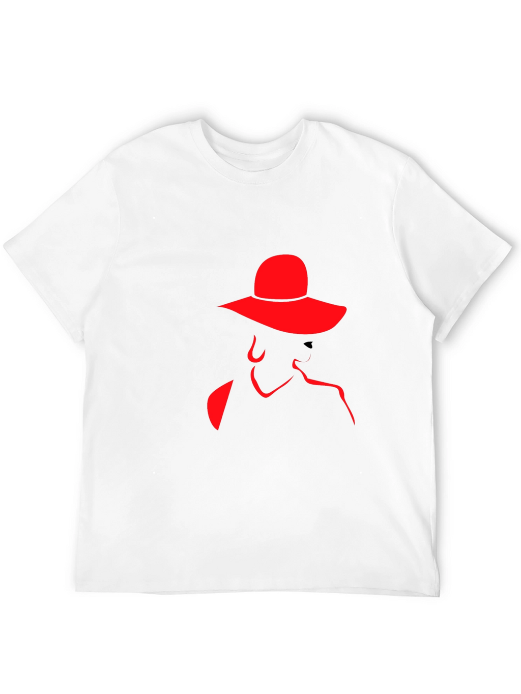 Red Silhouette Lady Hat Black Tee