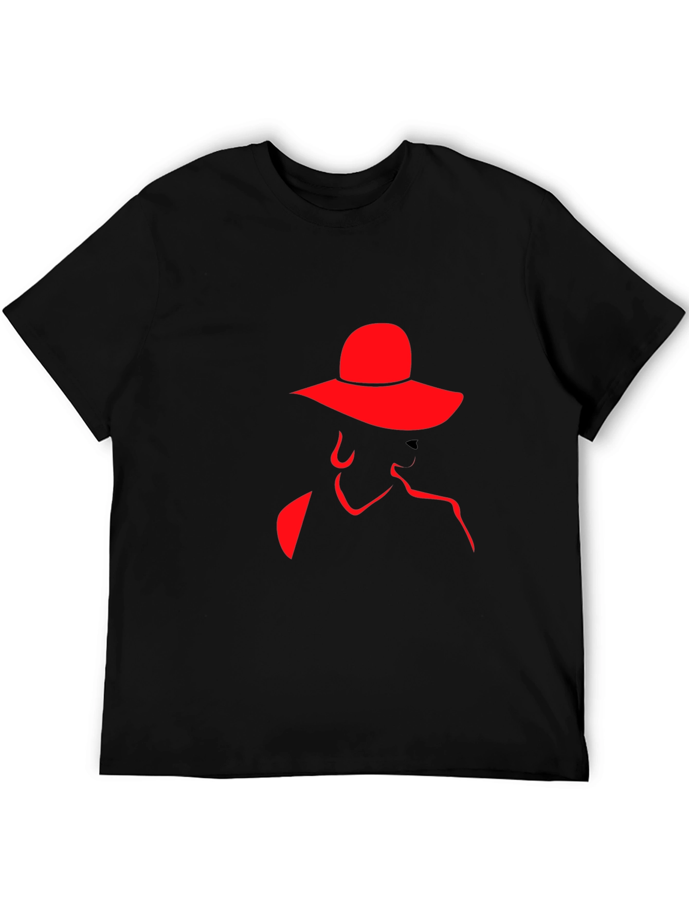 Red Silhouette Lady Hat Black Tee