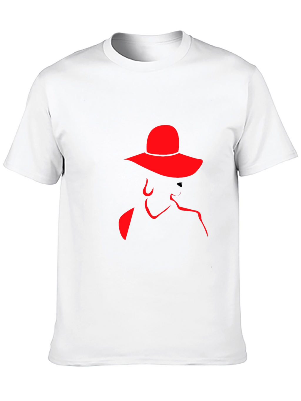 Red Silhouette Lady Hat Black Tee