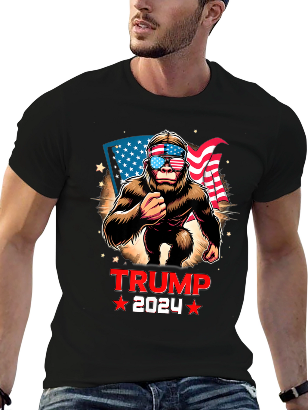 Trump 2024 Bigfoot Patriotic T-Shirt