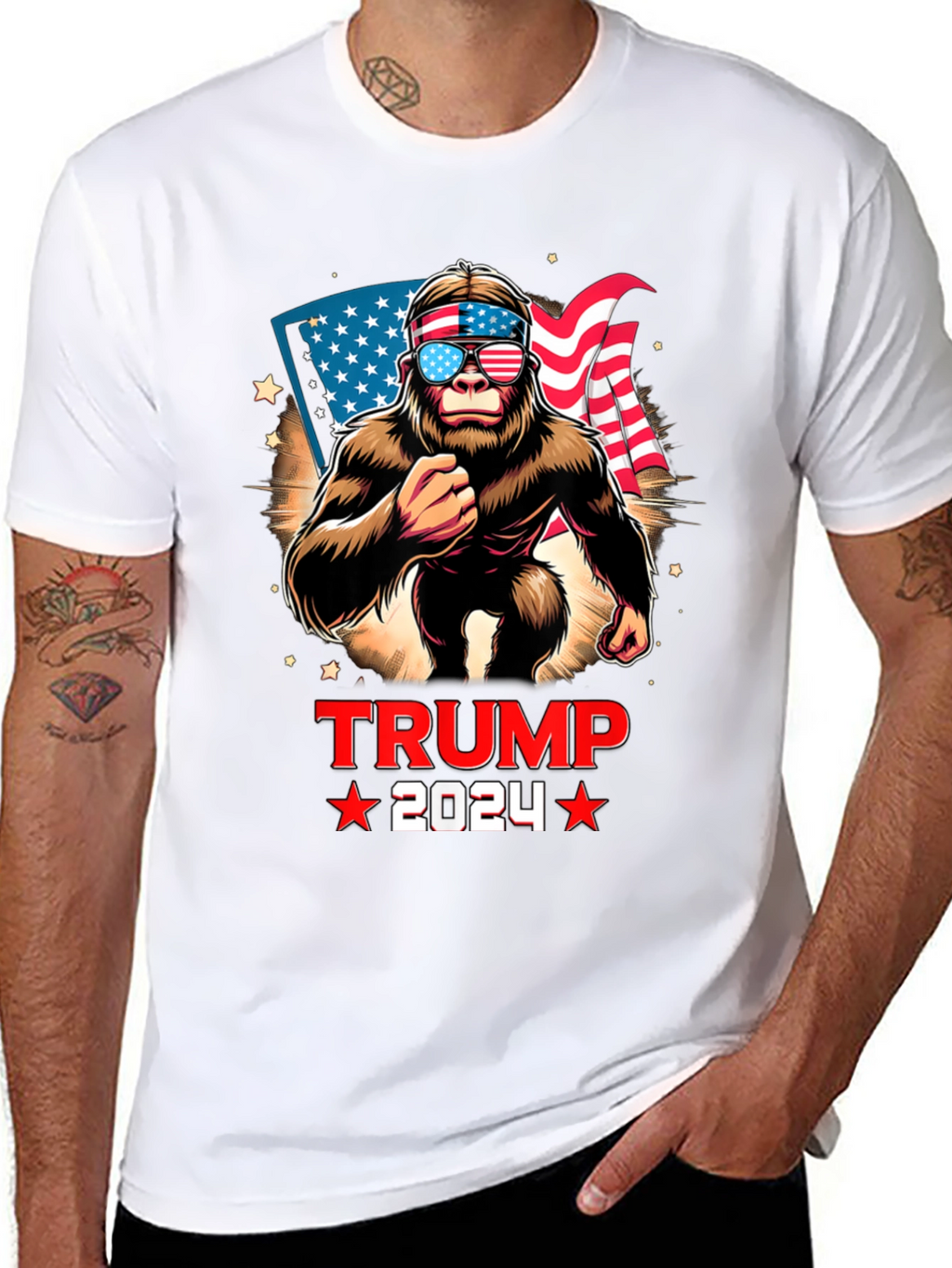 Trump 2024 Bigfoot Patriotic T-Shirt