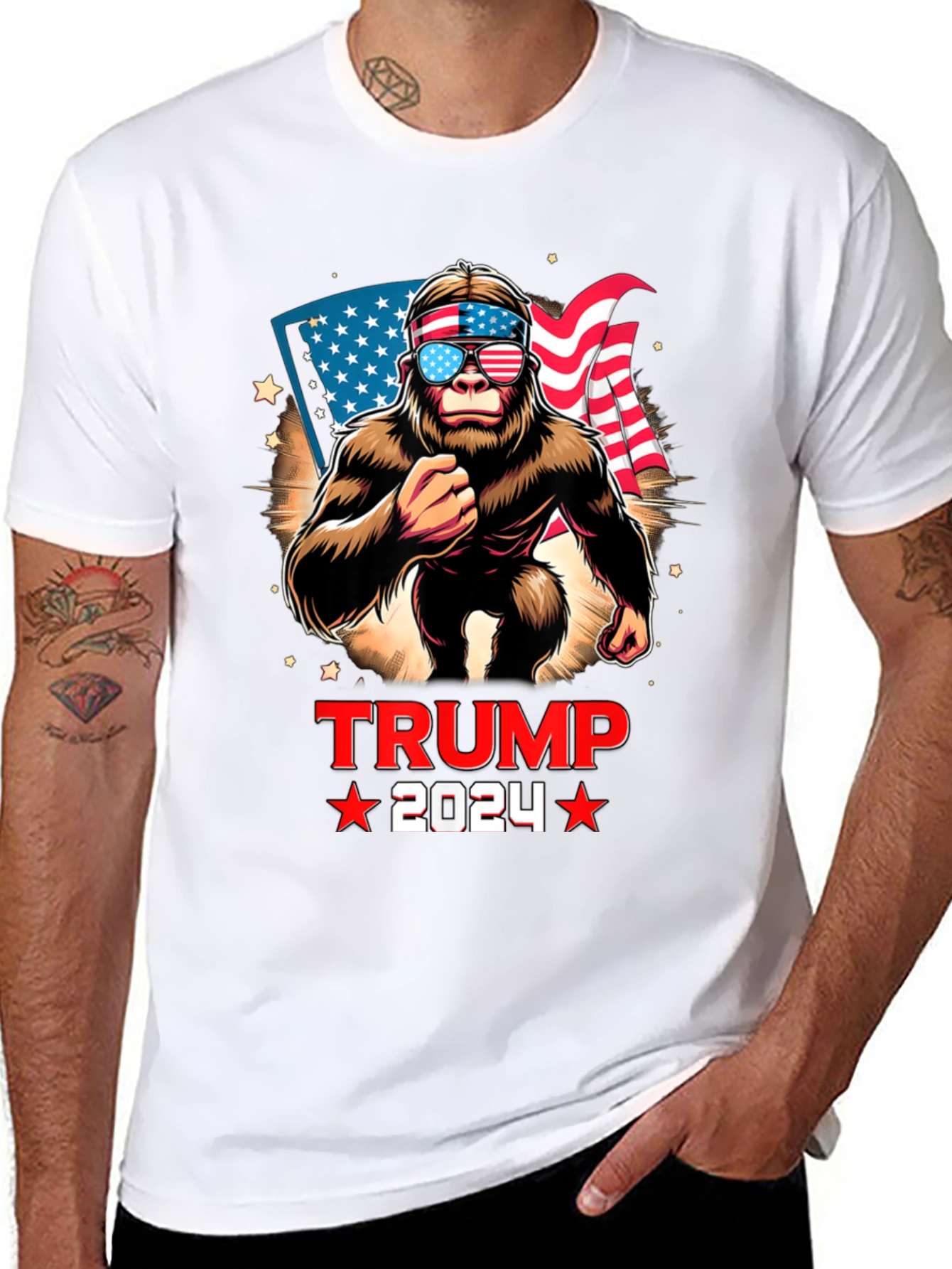 Trump 2024 Bigfoot Patriotic T-Shirt