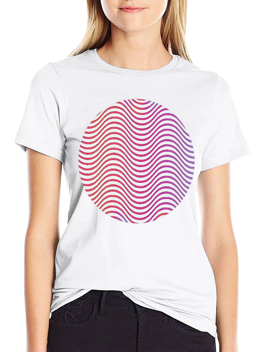 Abstract Circle Graphic Tee - Modern Style
