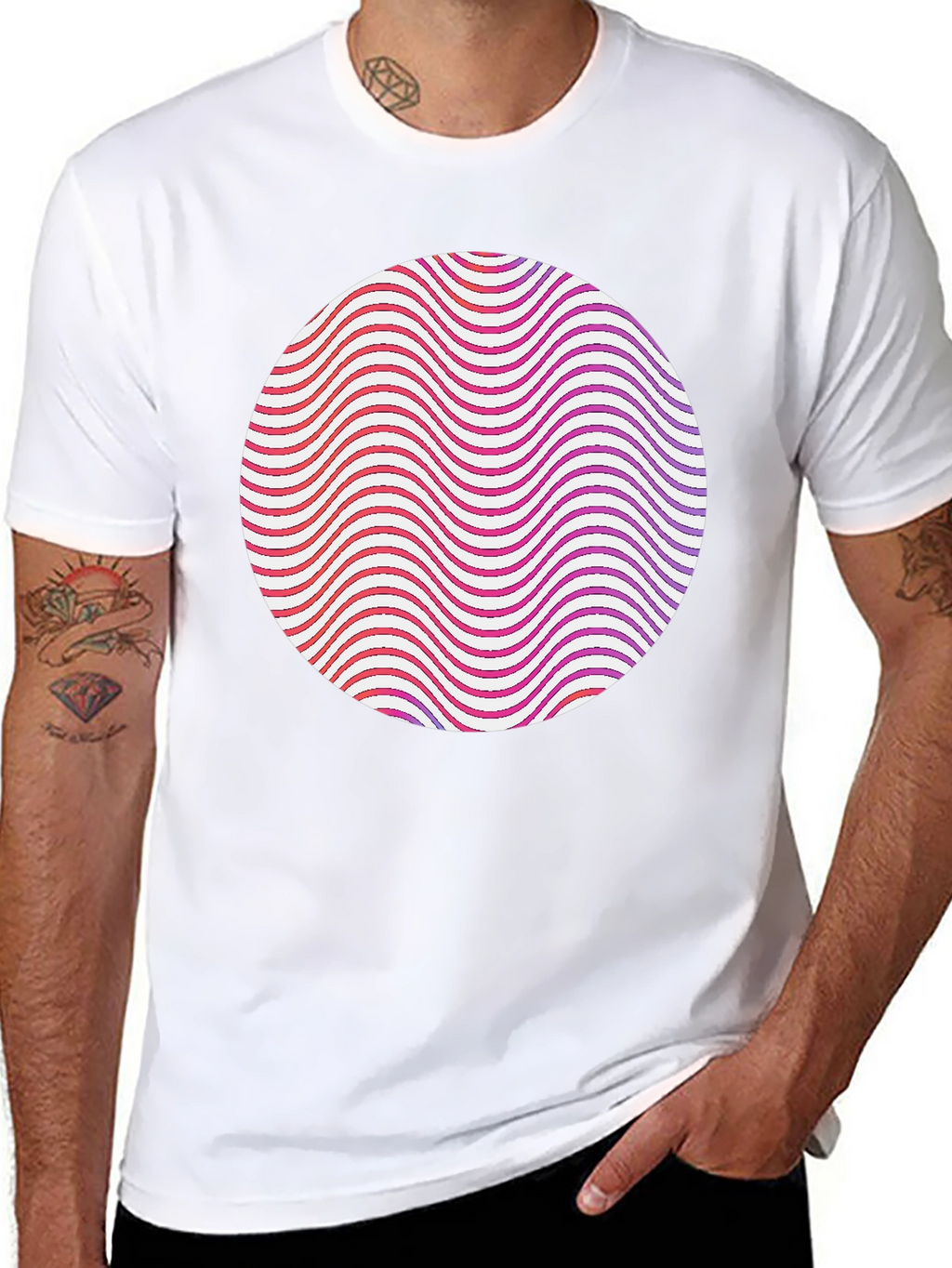 Abstract Circle Graphic Tee - Modern Style