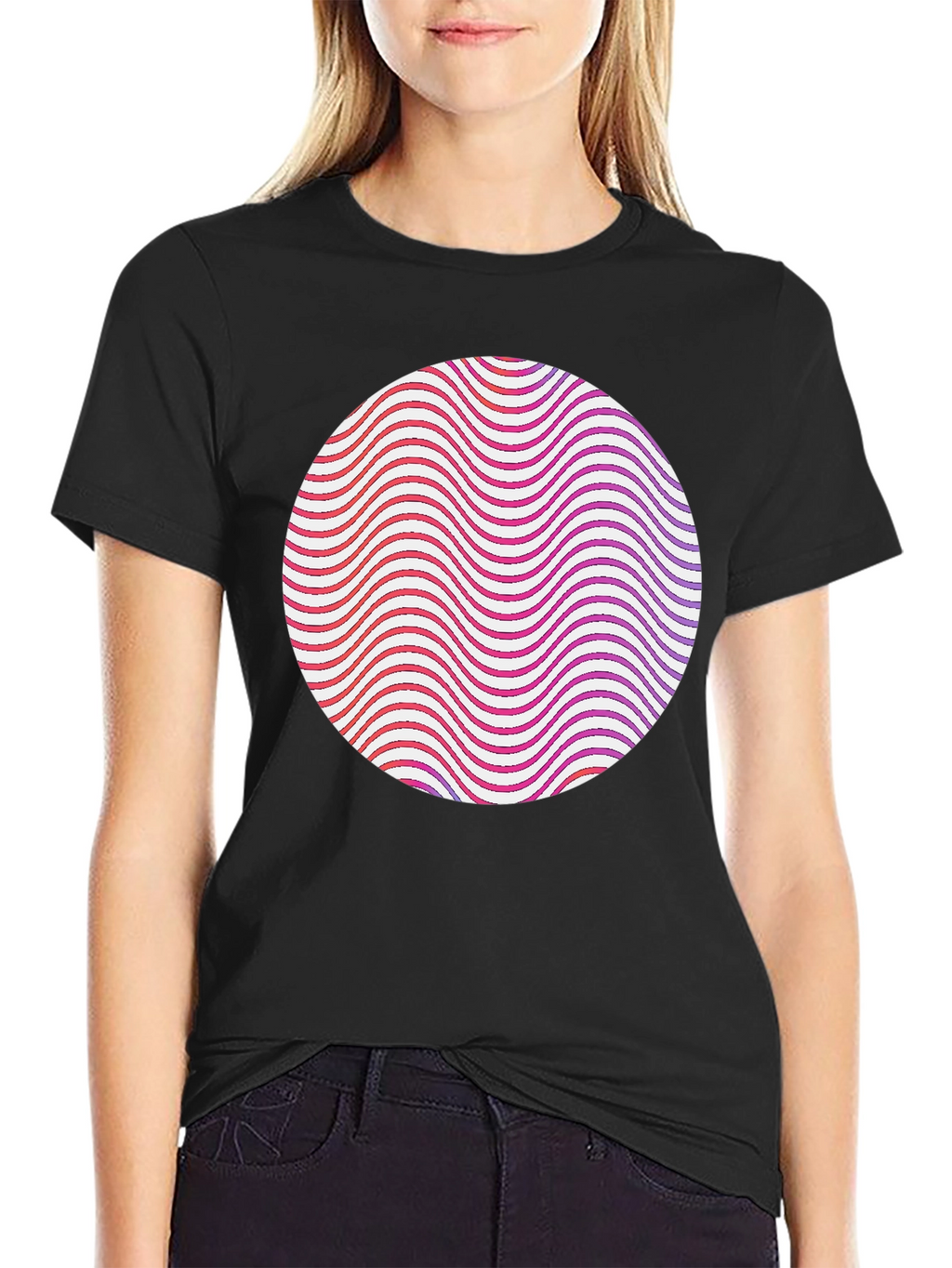 Abstract Circle Graphic Tee - Modern Style