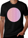 Abstract Circle Graphic Tee - Modern Style