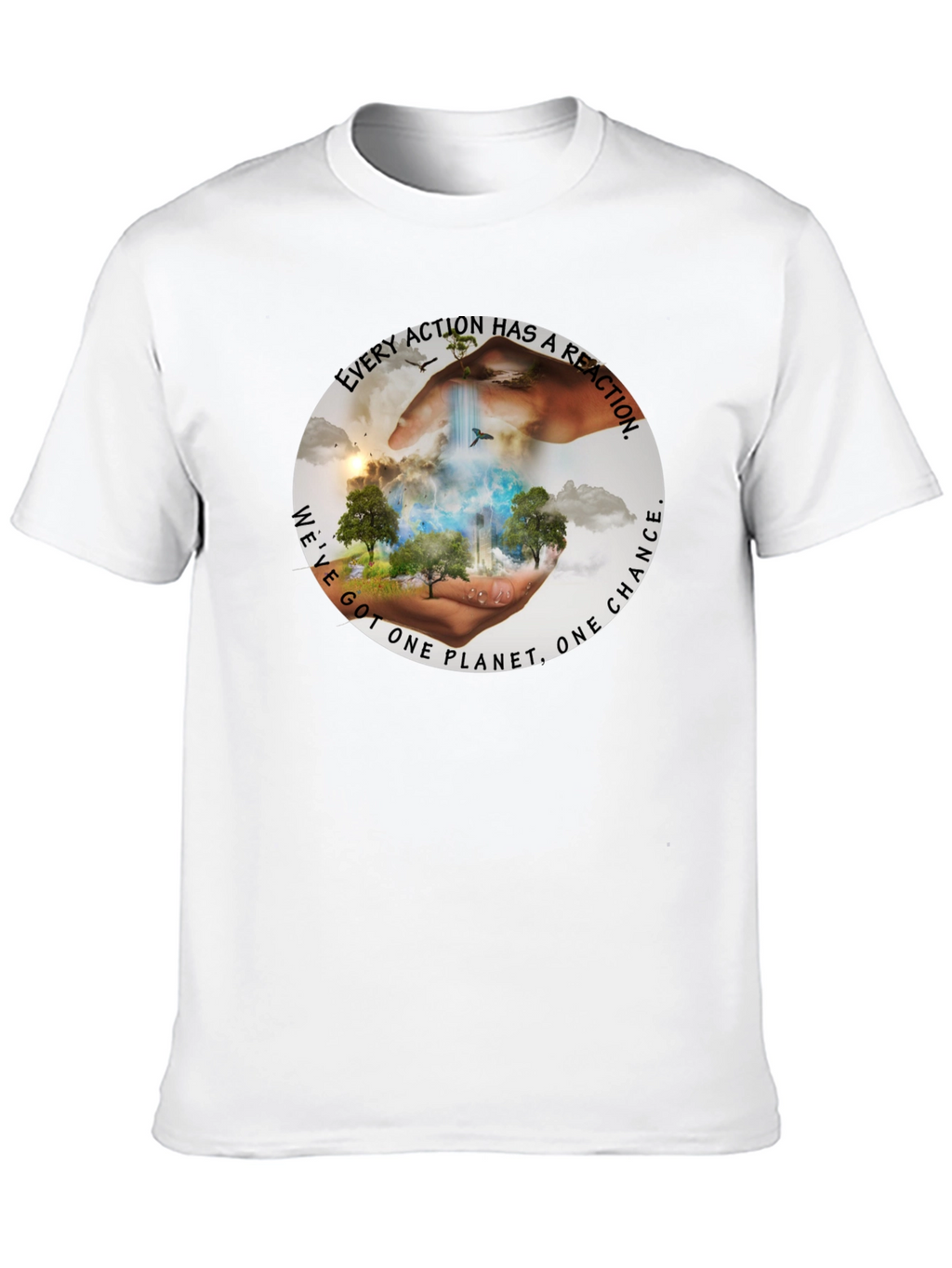 Eco-Conscious Black T-Shirt: Every Action Has A Reaction