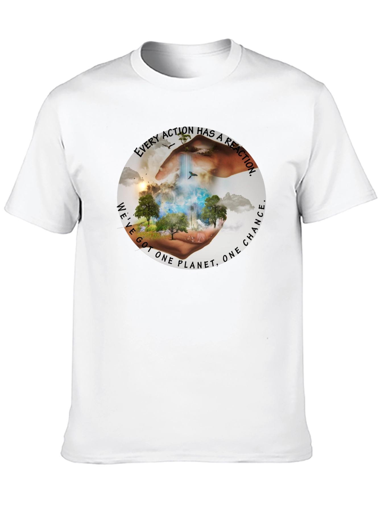 Eco-Conscious Black T-Shirt: Every Action Has A Reaction