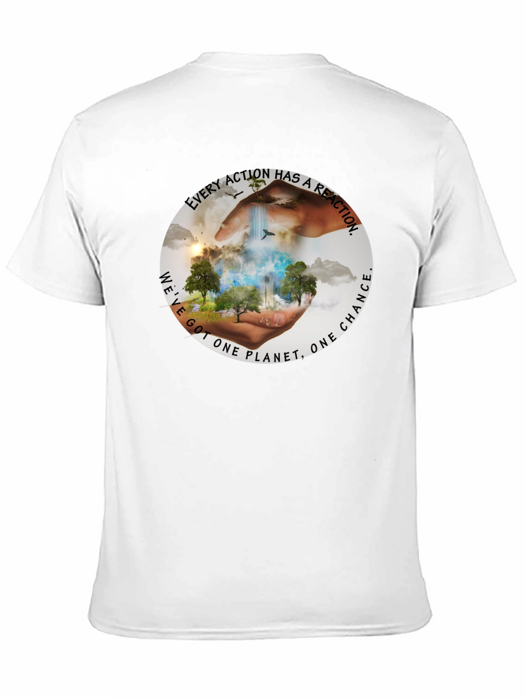 Eco-Conscious Black T-Shirt: Every Action Has A Reaction