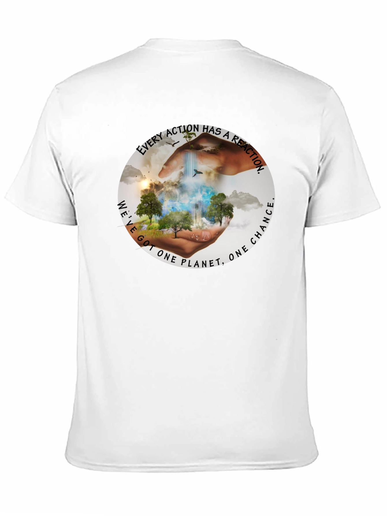 Eco-Conscious Black T-Shirt: Every Action Has A Reaction